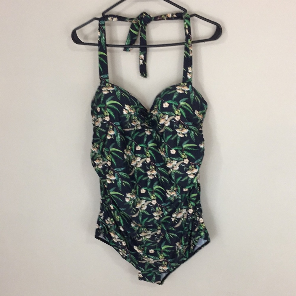 NWOT Dark Tropical One Piece Bathing Suit Size XXL